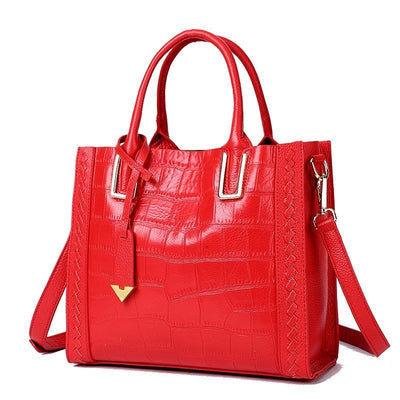 Crocodile Pattern Woven Handbag Women Leather Handbags - FELICITAN STORE