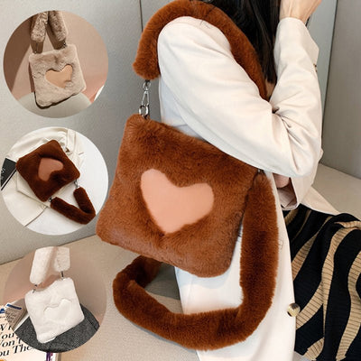 Love Handbags Winter Plush Shoulder Bags For Women - FELICITAN STORE